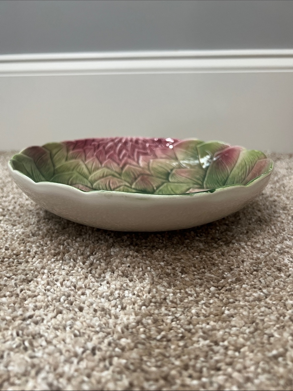 JCP Italy Artichoke Bowl Majolica Art Pottery Vintage - Picture 9 of 10